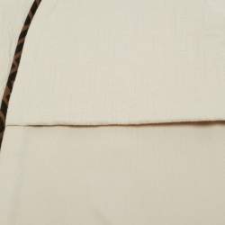 Pre Owned Fendi Beige FF Embossed Cotton Babygrow Set 3M