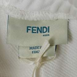 Pre Owned Fendi Kids White Cotton Felpa Shorts 6Yrs