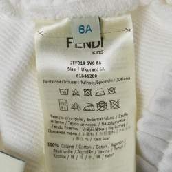 Pre Owned Fendi Kids White Cotton Felpa Shorts 6Yrs