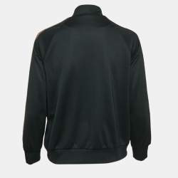 Fendi Kids Black Jersey Logo Tape Trimmed Zip-Up Jacket 12+ Yrs