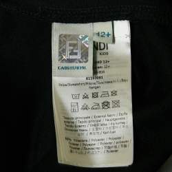 Fendi Kids Black Jersey Logo Tape Trimmed Zip-Up Jacket 12+ Yrs