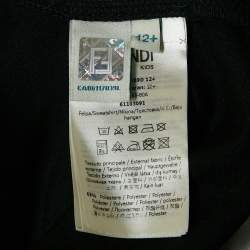 Fendi Kids Black Jersey Logo Tape Trimmed Zip-Up Jacket 12+ Yrs