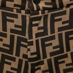 Fendi Kids Brown Zucca Pattern Jacquard Knit Shorts 10 Yrs
