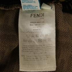 Fendi Kids Brown Zucca Pattern Jacquard Knit Shorts 10 Yrs