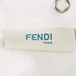 Pre Owned Fendi Kids White Logo Applique Cotton T-Shirt 18 M
