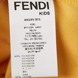 مملوكة مسبقًا Fendi Yellow Knit Logo Tape Detail Zip-Up Jacket 2 Yrs