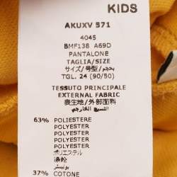 Pre Owned Fendi Kids Yellow Jersey Zucca Tape Detail Joggers 24 M