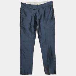 Fendi Kids Blue Silk Trousers 8 Yrs