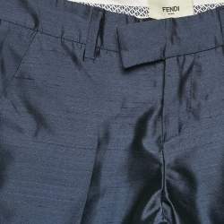 Fendi Kids Blue Silk Trousers 8 Yrs