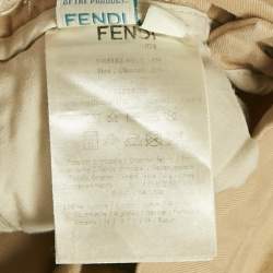 Fendi Kids Beige Teddy Embroidered Gabardine Trousers 18M