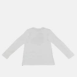 Pre Owned Fendi Kids White Fendi Cloud Print Jersey T-Shirt 7 Yrs