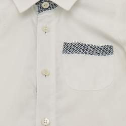 Pre Owned Fendi Kids White/Blue Cotton and Denim 2 Piece Set 9M