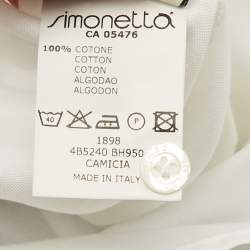 Pre Owned Fendi Kids White/Blue Cotton and Denim 2 Piece Set 9M