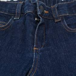 Pre Owned Fendi Blue Kids Blue Pocket Applique Denim Jeans 23M/Waist 19"