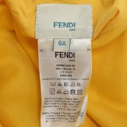 Pre Owned Fendi Brown/Yellow Zucca Print Polyester and Cotton Jacket Set 8-10 Years