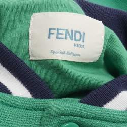 مملوكة مسبقًا Fendi Kids Green Cotton Varsity Jacket 5Yrs
