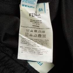 Pre Owned Fendi Kids Black FF Side Stripe Jersey Joggers 6Yrs