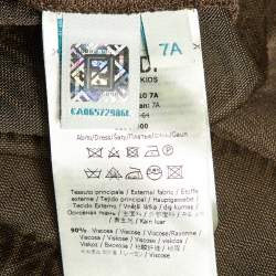 Fendi Kids Brown FF Vertigo Pattern Knit Bow Detail Dress 7 Yrs