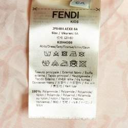 Pre Owned Fendi Kids Pink Tulle Ruffled Dress 6 Yrs