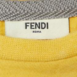 Fendi Kids Yellow Monster Eye Print Cotton T-Shirt Size 12M