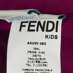 مملوكة مسبقًا Fendi Kids Pink Neoprene Bow Detail Dress 3 Yrs