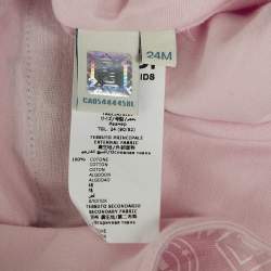 Fendi Kids Pink Logo Print Jersey Tiered Dress 24 M