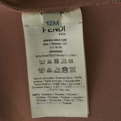 مملوكة مسبقًا Fendi Brown Zucca Print Neoprene Bow Detail Mini Dress 12M