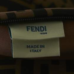 مملوكة مسبقًا Fendi Brown Zucca Print Neoprene Bow Detail Mini Dress 12M