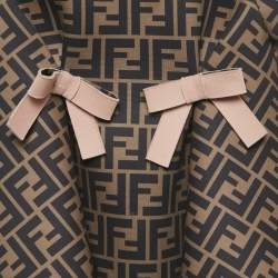 مملوكة مسبقًا Fendi Brown Zucca Print Neoprene Bow Detail Mini Dress 12M