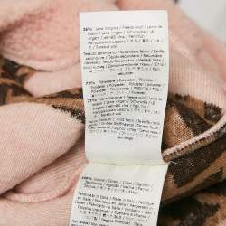 Pre Owned سويتر فندي للأطفال باللون الوردي المصنوع من الفرو ومطرز بشكل دب 3 سنوات