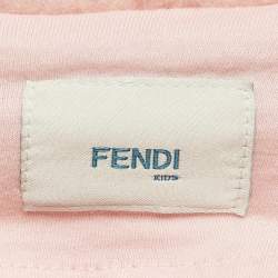 Pre Owned سويتر فندي للأطفال باللون الوردي المصنوع من الفرو ومطرز بشكل دب 3 سنوات