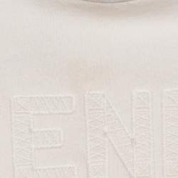 Pre Owned Fendi Kids White Cotton Ruffled Hem Top 12 M