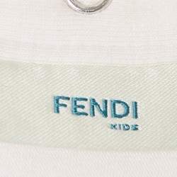 Pre Owned Fendi Kids White Cotton Ruffled Hem Top 12 M