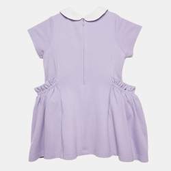 Fendi Purple Cotton Knit Ruffle Detail Dress 18 M