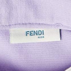 Fendi Purple Cotton Knit Ruffle Detail Dress 18 M