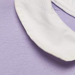Fendi Purple Cotton Knit Ruffle Detail Dress 18 M