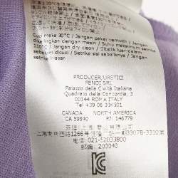 Fendi Purple Cotton Knit Ruffle Detail Dress 18 M