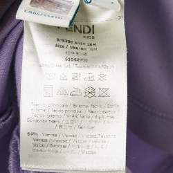 Fendi Purple Cotton Knit Ruffle Detail Dress 18 M