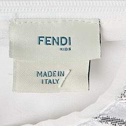 مملوكة مسبقًا Fendi Kids Silver Zucca Jacquard Lurex Ruffled Dress 4 Yrs