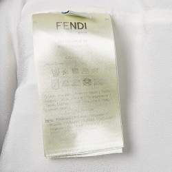 مملوكة مسبقًا Fendi Kids Silver Zucca Jacquard Lurex Ruffled Dress 4 Yrs