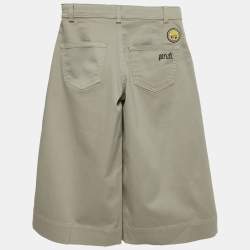 Fendi Kids Beige Gabardine Wide Leg Trousers 6 Yrs