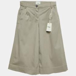 Fendi Kids Beige Gabardine Wide Leg Trousers 6 Yrs