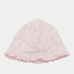 Fendi Pink Cotton Bodysuit/Cap and Bib Set 6M