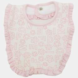 Fendi Pink Cotton Bodysuit/Cap and Bib Set 6M