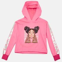 Fendi Kids Pink Nicki Minaj Print Jersey Hoodie 10 Yrs