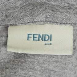 Fendi Kids Grey Sequins Detail Hooded Zip Front Jacket 10 Yrs