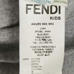 Fendi Kids Grey Sequins Detail Hooded Zip Front Jacket 10 Yrs