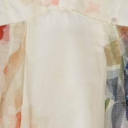 Pre Owned Fendi Kids White Floral Print Silk Dress 4 Yrs 
