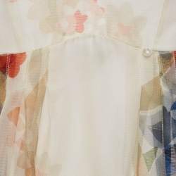 Pre Owned Fendi Kids White Floral Print Silk Dress 6 Yrs 