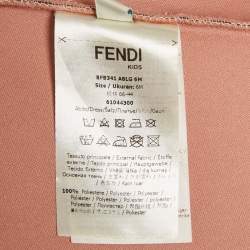 Pre Owned Fendi Kids Brown Zucca Print Neoprene Bow Detail Dress 6M